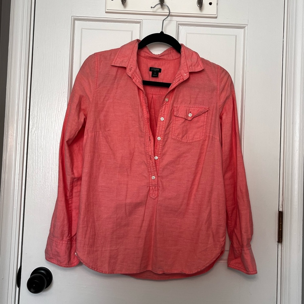 J. Crew Coral Casual Button-Down Shirt